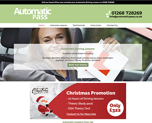 Automatic Pass Driving School - Paperback Designs Website Portfolio
