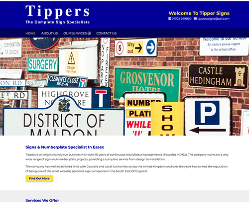 Tipper Signs & Numberplates Essex - Paperback Designs Website Portfolio