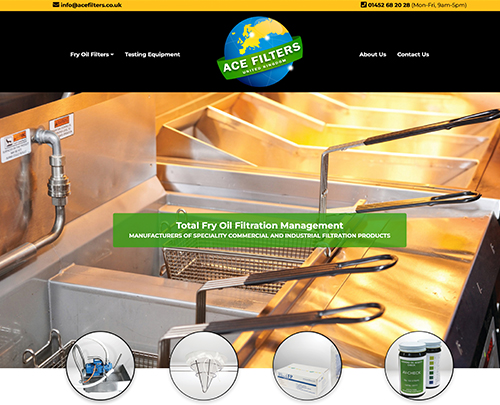 Ace Filters UK, Paperback Designs Website Portfolio