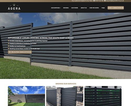 Agera Metal Fencing In Essex and London, Paperback Designs Website Portfolio