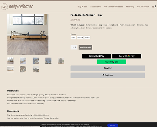 Body Plus Reformer at Home Pilates - Paperback Designs Website Portfolio
