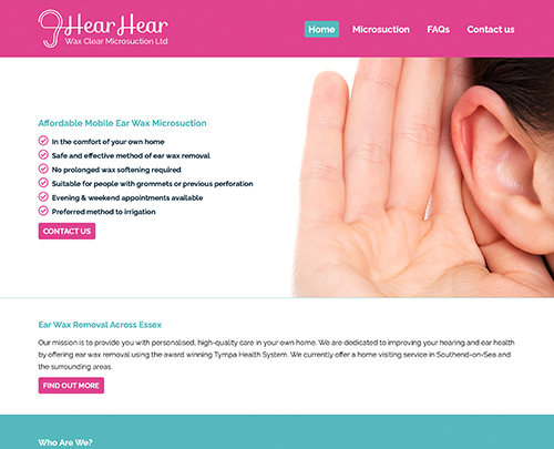 Hear Hear Wax Clear Microsuction Ltd - Paperback Designs Website Portfolio