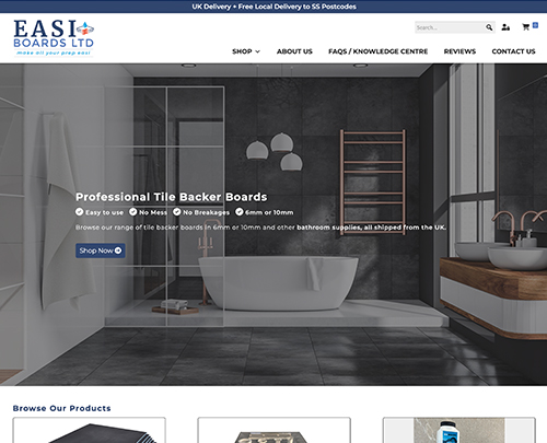 Easi Boards Ltd Tile Backer Boards, Paperback Designs Website Portfolio