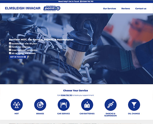 MOT Testing in Benfleet, Paperback Designs Website Portfolio