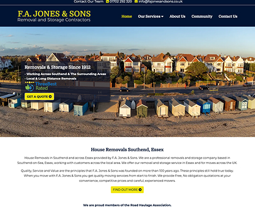 FA Jones & Sons - Paperback Designs Website Portfolio