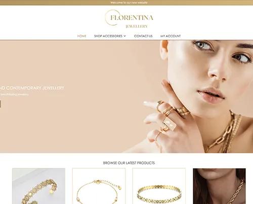 Florentina Jewellery - Paperback Designs Website Portfolio