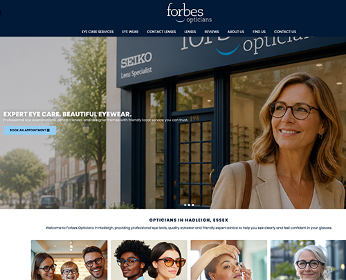 Forbes Opticians In Hadleigh Benfleet, Paperback Designs Website Portfolio