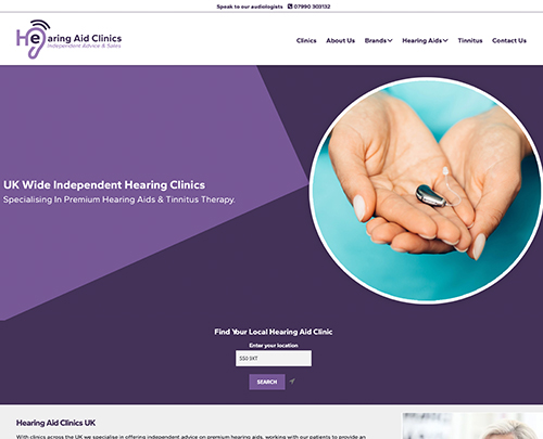 Hearing Aid Clinics UK, Paperback Designs Website Portfolio