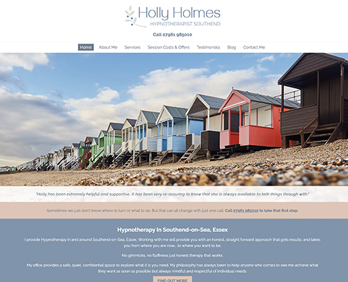 Holly Holmes Hypnotherapist  - Paperback Designs Website Portfolio