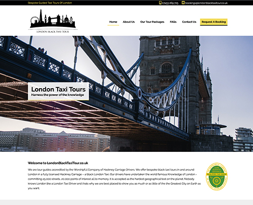 London Black Taxi Tours - Paperback Designs Website Portfolio