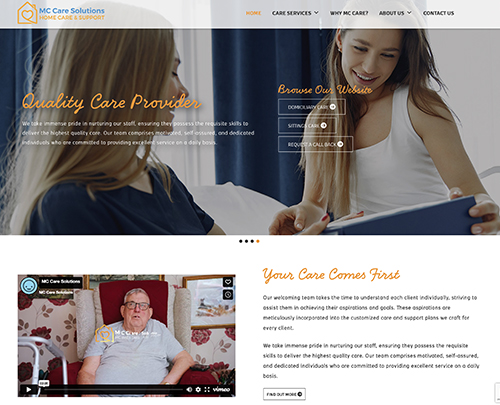 MC Care Solutions - Paperback Designs Website Portfolio