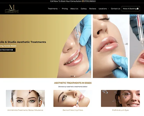 Aesthetic Treatments In Essex  - Paperback Designs Website Portfolio