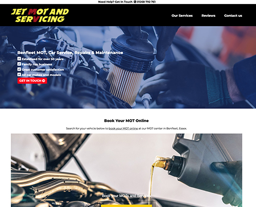 MOT Testing in Benfleet, Paperback Designs Website Portfolio