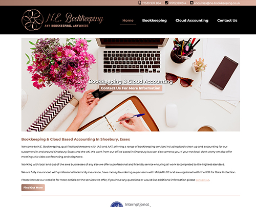 NE Bookkeeping - Paperback Designs Website Portfolio