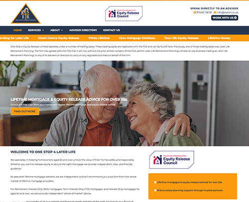 One Stop 4 Equity Release, Paperback Designs Website Portfolio