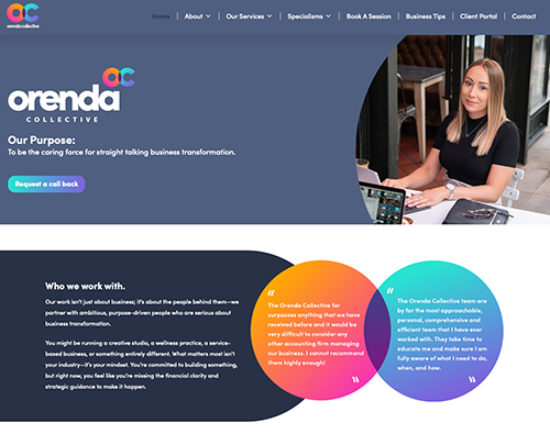 Orenda Collective Accountants, Paperback Designs Website Portfolio