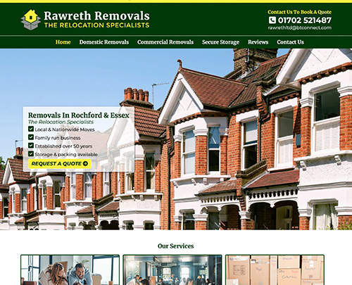 Rawreth House Removals, Rochford, Essex - Paperback Designs Website Portfolio