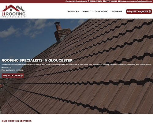 JJ Roofing Specialist Gloucestershire - Paperback Designs Website Portfolio