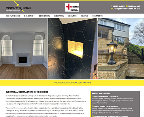 SCockerham Electrical Yorkshire - Paperback Designs Website Portfolio