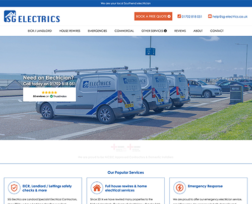 SG Electrics - Paperback Designs Website Portfolio