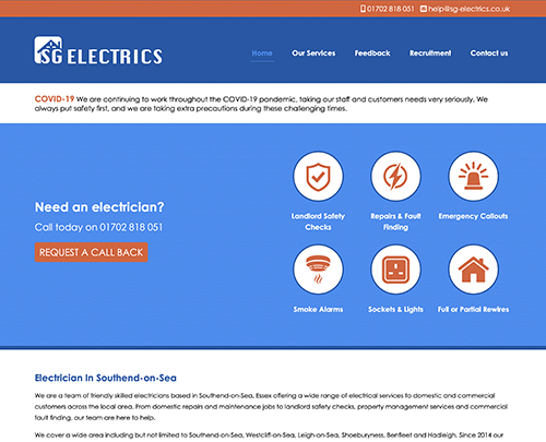 SG Electrics - Paperback Designs Website Portfolio