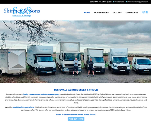 Removals Company Essex, Paperback Designs Website Portfolio