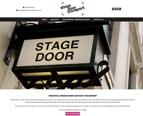 Theatre Transport Essex - Paperback Designs Website Portfolio