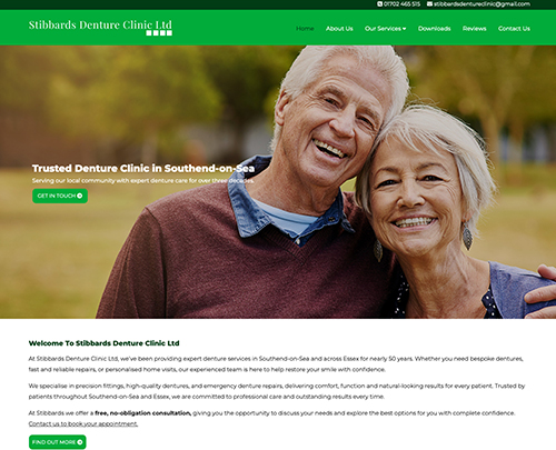 Stibbards Dentures Essex, Paperback Designs Website Portfolio