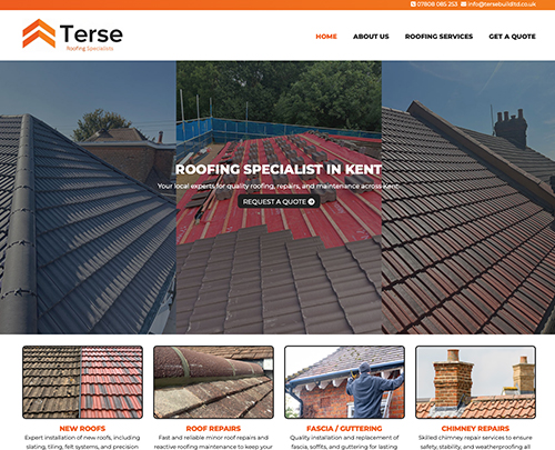 Terse Build Roofing Kent - Paperback Designs Website Portfolio