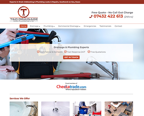 TO Drainage and Plumbing - Paperback Designs Website Portfolio